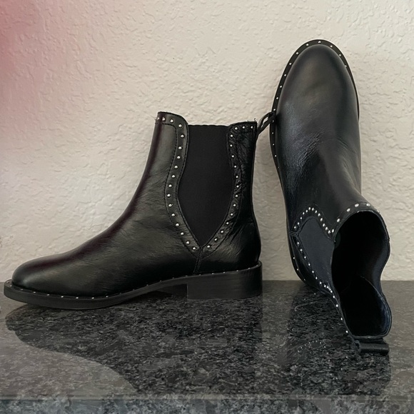 Rebecca Minkoff Sabeen Studded Black Leather Chelsea Boot - Picture 3 of 5